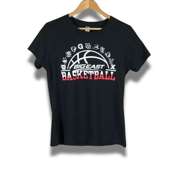 Women's DISTRICT Black Big East Basketball T-Shirt NWOT Large - Picture 1 of 7